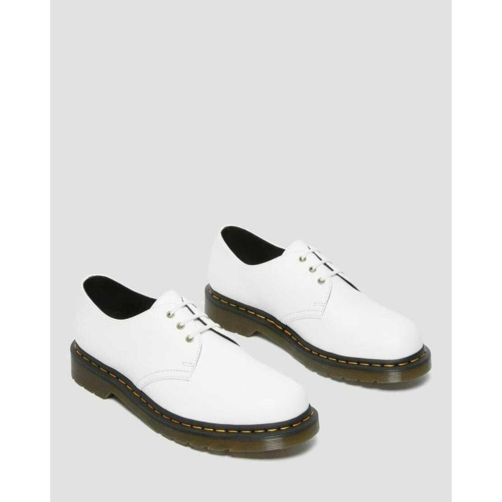 Dr. Martens 1461 Vegan Oxford Shoes Unisex White 3-Eye Derby 8M Men's NWOT'S